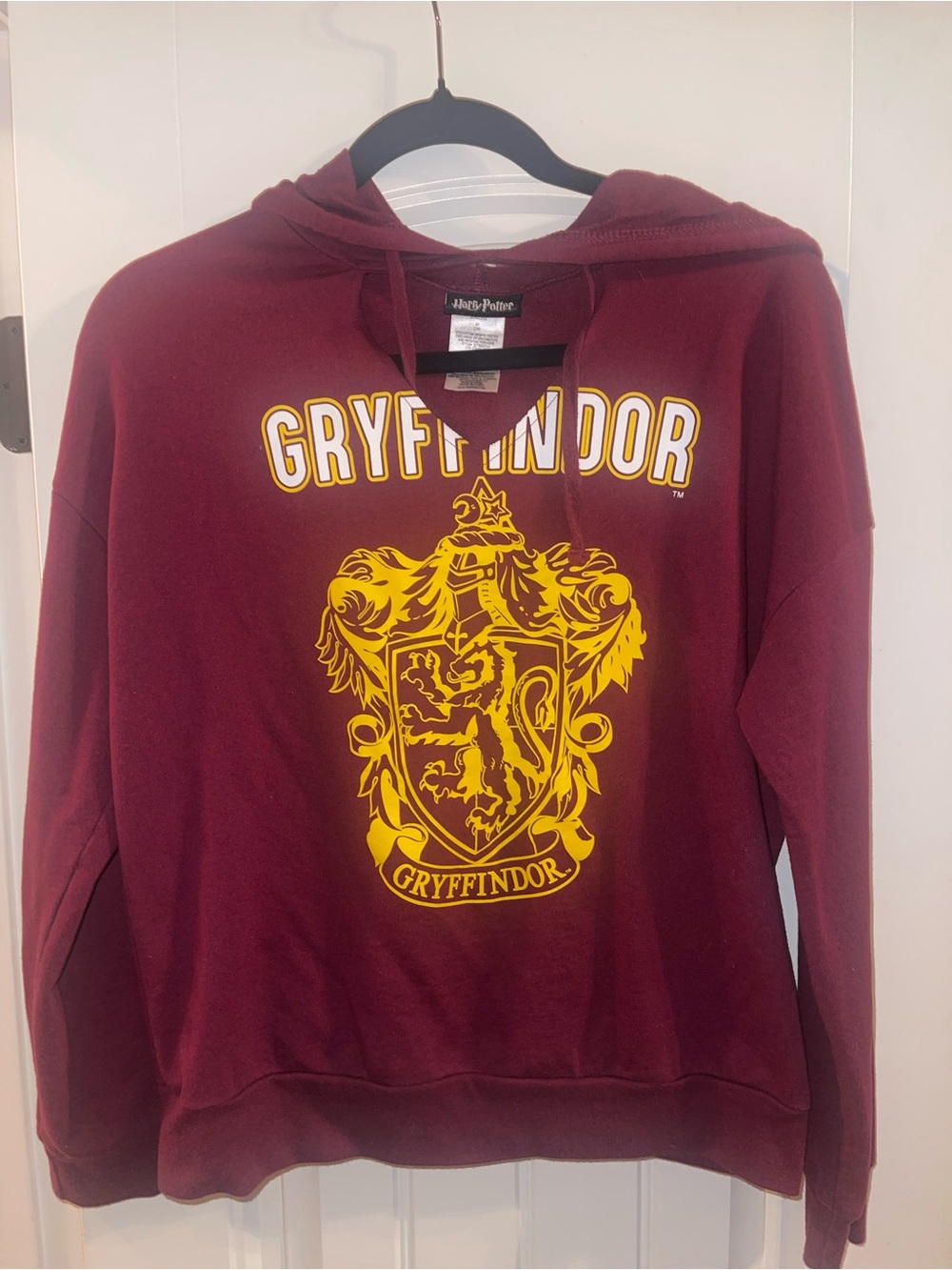 Harry Potter Gryffindor Maroon Crewneck with Gold Crest- Juniors Medium